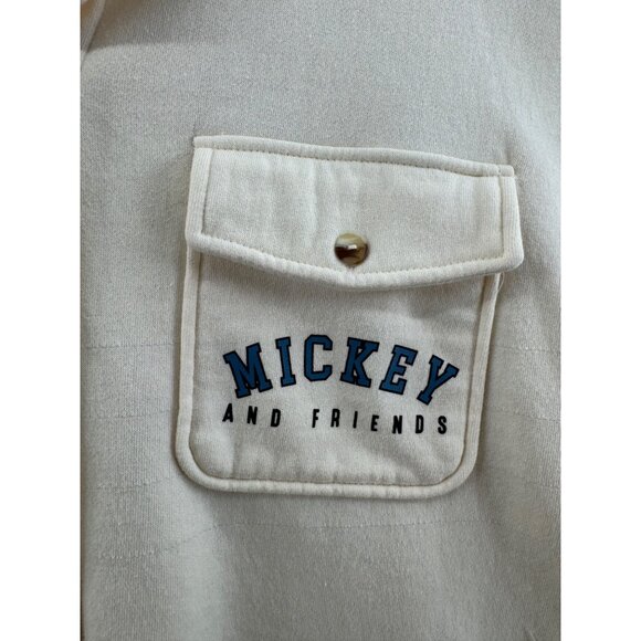 Mickey And Friends Disney Cream Shacket Soft Fleece Graphic Jacket Size XL - Picture 6 of 7